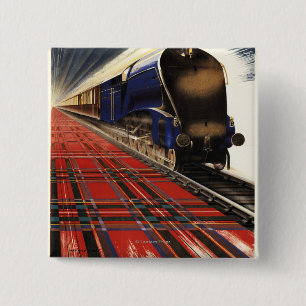 Queen of Scots Pullman Train 15 Cm Square Badge