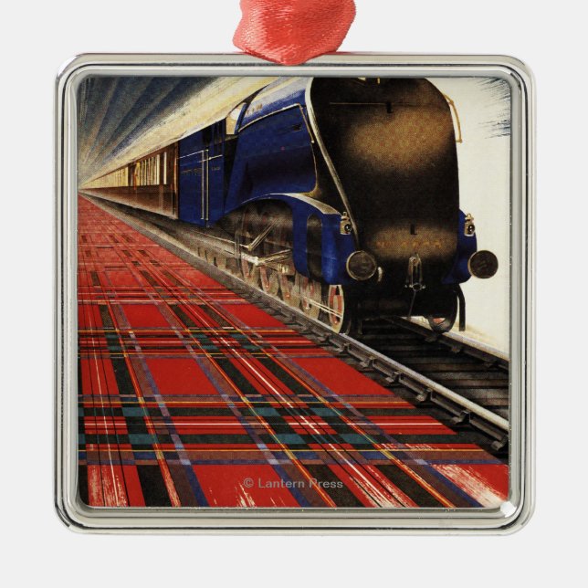 Queen of Scots Pullman Train Metal Tree Decoration (Front)