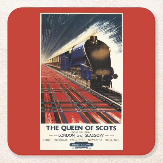 Queen of Scots Pullman Train Square Paper Coaster (Front)