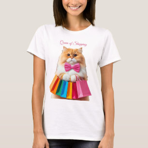 Queen of Shopping Cat T-Shirt