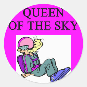 queen of skydiving sky diver classic round sticker