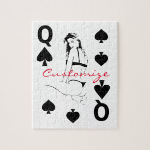 Queen of Spades Bikini Girl Thunder_Cove Jigsaw Puzzle
