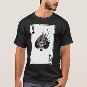 Queen Of Spades Cards Deck Halloween Splashy Costu T-Shirt