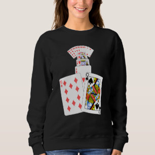 Queen Of Spades Hearts Card Game Players Sweatshirt
