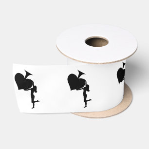 Queen of Spades Holding Black Ace Thunder_Cove Satin Ribbon