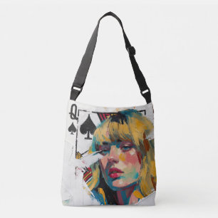 Queen of Spades Oil Painting Crossbody Bag