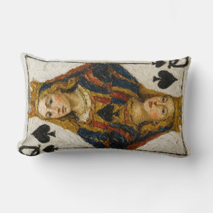 Queen of Spades Oil Painting Lumbar Cushion
