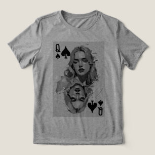 Queen of Spades Oil Painting Tri-Blend Shirt