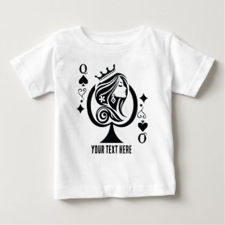 Queen of Spades playing card symbol with elegant Baby T-Shirt