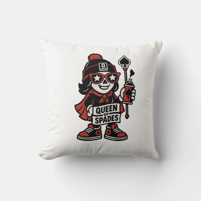 Queen of Spades Street Mascot — Pro Grind Edition Cushion (Front)