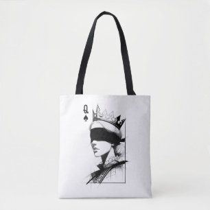 Queen of Spades (Style 1) Fine Art Drawing Tote Bag