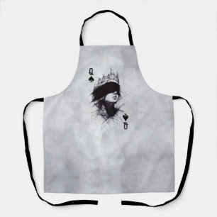 Queen of Spades (Style 3) Fine Art Drawing Apron