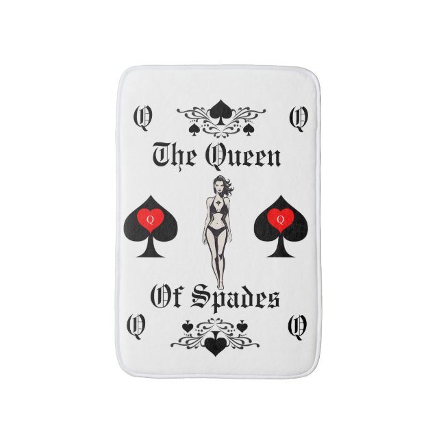 Queen of Spades Tarot Card Thunder_Cove Bath Mat (Front Vertical)