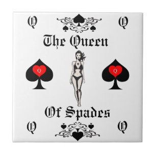 Queen of Spades Tarot Card Thunder_Cove Ceramic Tile