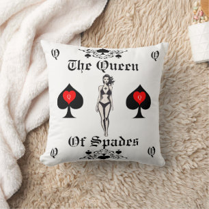 Queen of Spades Tarot Card Thunder_Cove Cushion