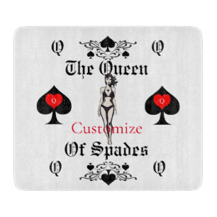 Queen of Spades Tarot Card Thunder_Cove Cutting Board