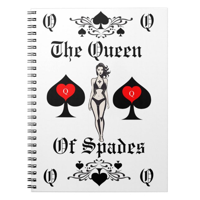 Queen of Spades Tarot Card Thunder_Cove Notebook (Front)
