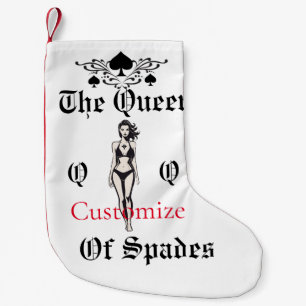 Queen of Spades Tarot Card Thunder_Cove Small Christmas Stocking