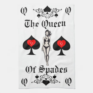Queen of Spades Tarot Card Thunder_Cove Tea Towel
