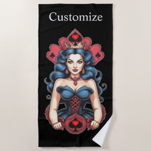 Queen of Spades Thunder_Cove Beach Towel