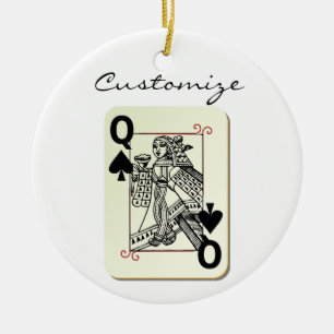 Queen of Spades Thunder_Cove Ceramic Ornament