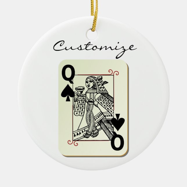 Queen of Spades Thunder_Cove Ceramic Ornament (Front)
