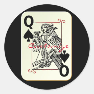 Queen of Spades Thunder_Cove Classic Round Sticker