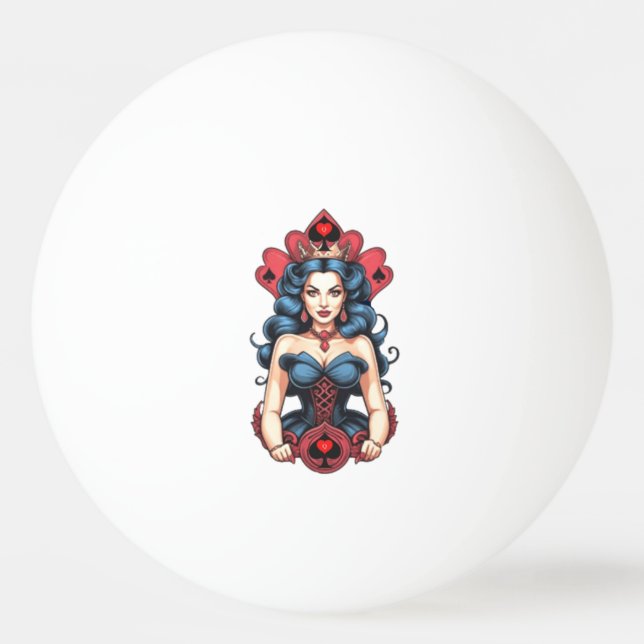 Queen of Spades Thunder_Cove Ping Pong Ball (Front)