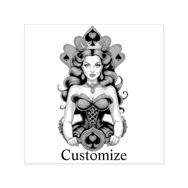 Queen of Spades Thunder_Cove Self-inking Stamp (Design)