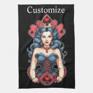 Queen of Spades Thunder_Cove Tea Towel