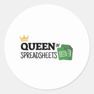 Queen of spreadsheets classic round sticker