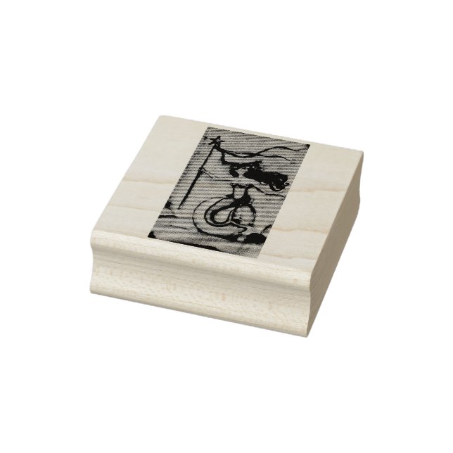 Queen of Staves, Mermaids and Sirens Tarot Rubber Stamp (Stamp)