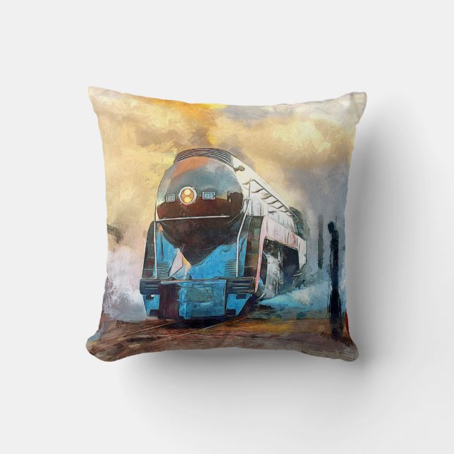 Queen of Steam J 611 Norfolk & Western Steam Train Cushion (Front)