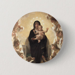 Queen of the Angels Regina Angelorum by Bouguereau 6 Cm Round Badge