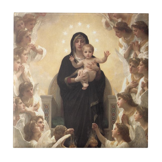 Queen of the Angels Regina Angelorum by Bouguereau Ceramic Tile (Front)