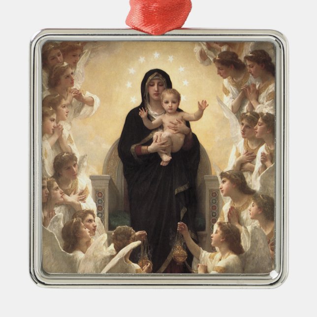 Queen of the Angels Regina Angelorum by Bouguereau Metal Ornament (Front)