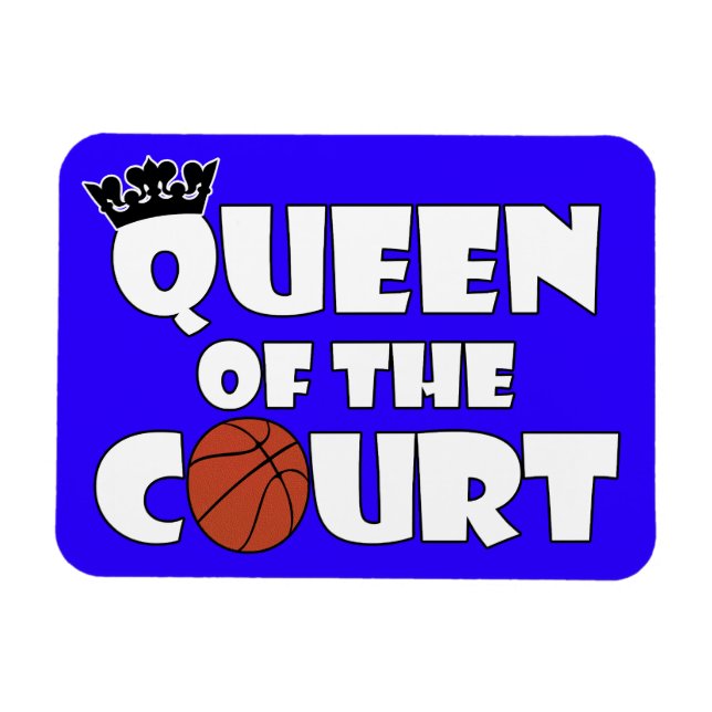 Queen of the Basketball Court Custom Colour Girls' Magnet (Horizontal)