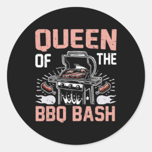 Queen Of The Bbq Bysh Bbq Party Classic Round Sticker