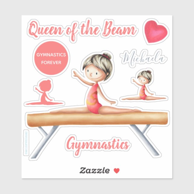 Queen of the Beam Gymnastics Girl Personalised (Sheet)