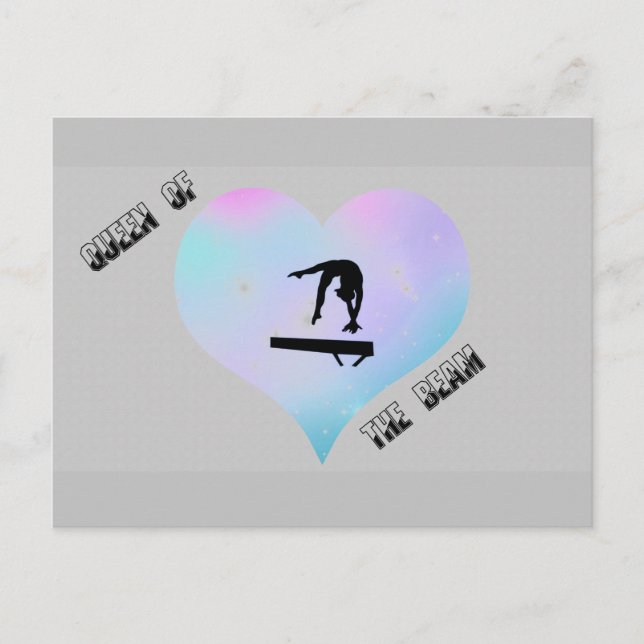 Queen of the Beam Gymnastics Postcard (Front)