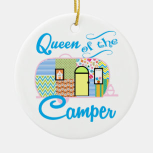 Queen of the Camper Ceramic Tree Decoration