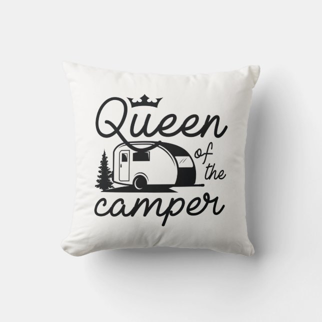 Queen Of The Camper Cushion (Front)