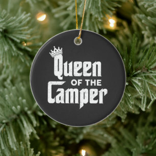 Queen Of The Camper Funny Camping Outdoor Women RV Ceramic Ornament
