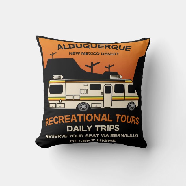 Queen of the Camper - Funny Camping RV Caravan Cushion (Front)