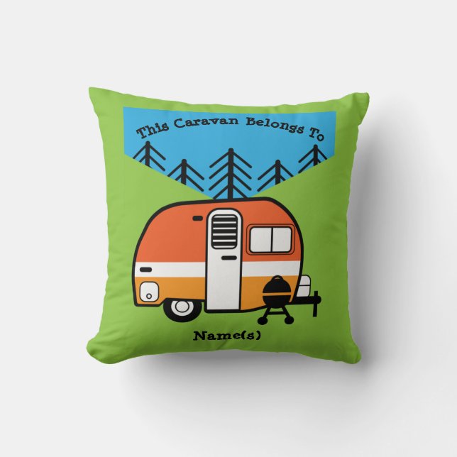 Queen of the Camper - Funny Camping RV Caravan Doo Cushion (Front)
