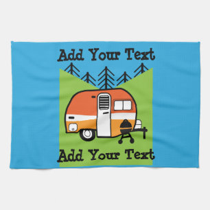 Queen of the Camper - Funny Camping RV Caravan Doo Tea Towel