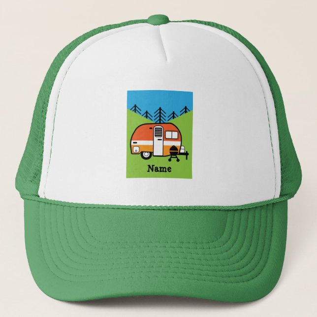 Queen of the Camper - Funny Camping RV Caravan Doo Trucker Hat (Front)