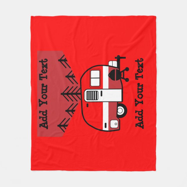 Queen of the Camper - Funny Camping RV   Fleece Blanket (Front)
