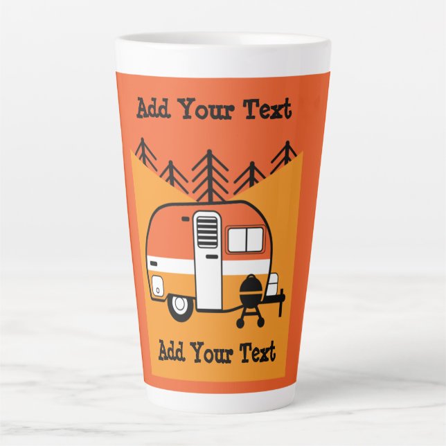 Queen of the Camper - Funny Camping RV    Latte Mug (Front)