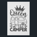 Queen Of The Camper Funny Quote Camping Saying Faux Canvas Print<br><div class="desc">A funny typography quote design featuring a caravan,  that reads: "Queen of the camper".</div>